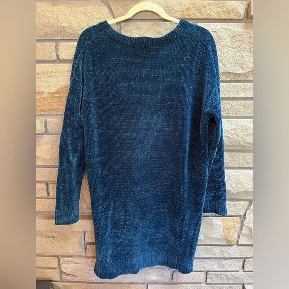 BP Chenille V neck Sweater Dress Blue Large - Picture 3 of 7